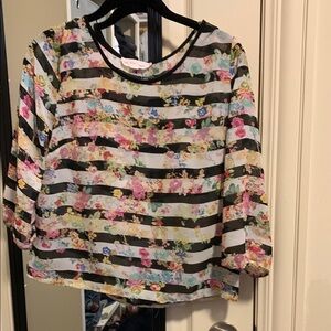 Floral Striped Women's Top